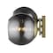 Homeroots 9.25 x 17 x 8.25 in. Lunette 2-Light Aged Brass Sconce 398789 - alternate 4
